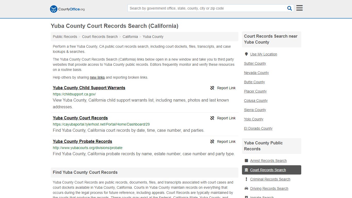 Court Records Search - Yuba County, CA (Adoptions ...